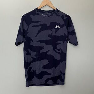 Under Armour Men's Short Sleeve Camo Tee - Navy and Gray